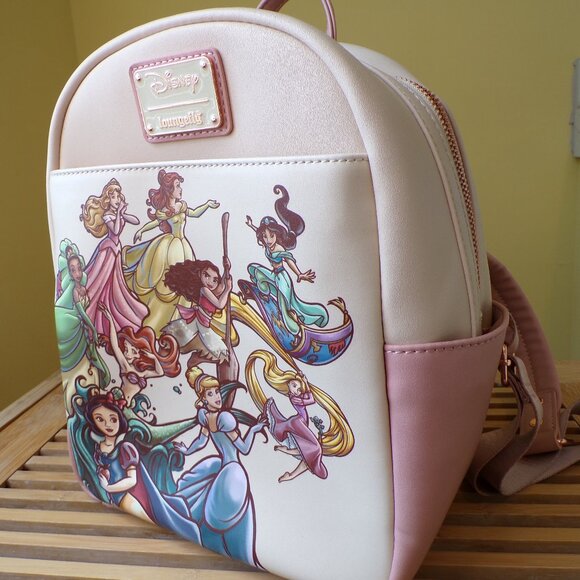 Loungefly Princess Sketch Cinderella Aurora Moana Jasmine Belle Mini Backpack - Picture 1 of 16